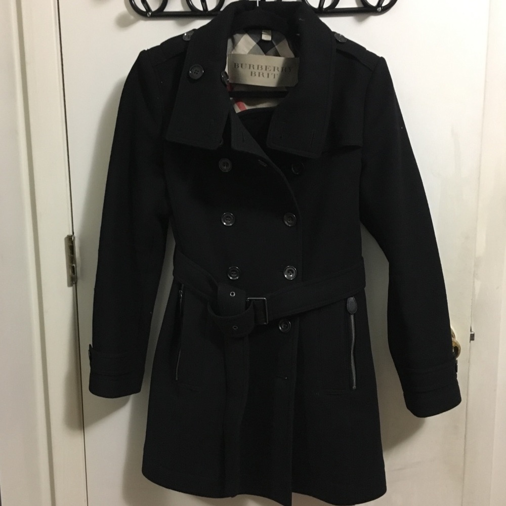 Burberry Brit Black Belted Coat